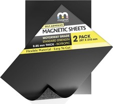 2 Self Adhesive Magnetic Sheets A4 0.85mm, for Spellbinder Dies Storage or Signs