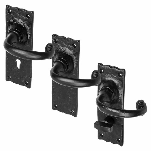 Black cast iron straight door - cast,