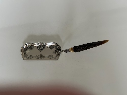 Silver plated and stag horn - and,
