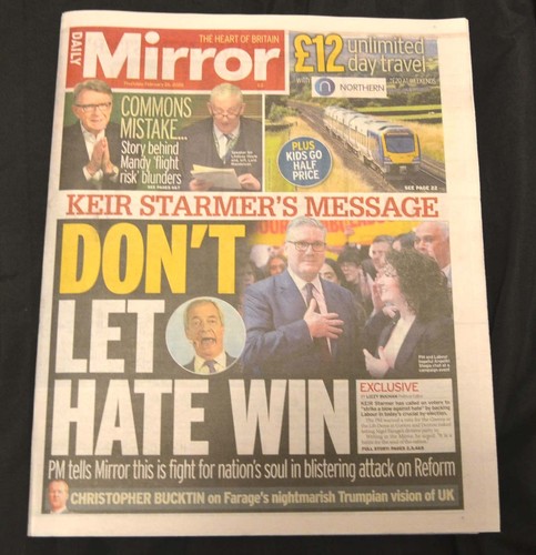 Daily mirror newspaper - daily, uk