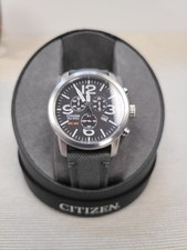 Citizen Men Eco-Drive Chronograph Military Style NATO Strap Watch AT2100-09E