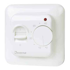 White Underfloor Heating Manual Thermostat c/w Floor Sensor - OTN-1991 - White