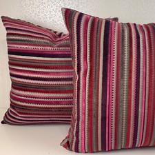 Pink square velvet cushion cover Osborne and Little designer fabric 20 inches 