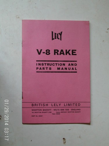 Lely rake instruction and - v-8,