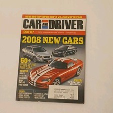 Car and Driver Magazine October 2007 Audi S5 Corvette Z06 vs Viper SRT 10