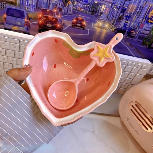 Cute strawberry ceramic - ceramic, ramen
