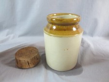  Vintage Stoneware Pot Storage Jar Utensil Holder.  CORK LID