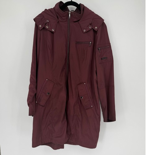 Tahari womens burgundy hooded - womens,