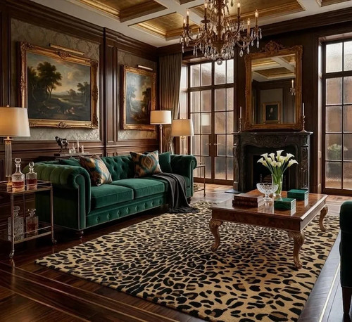 Hand tufted leopard - leopard, print