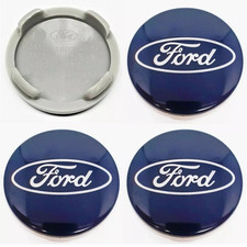 Set of 4 new 54mm Alloy Wheel Hub Centre Caps Badges/emblem BLUE for Ford