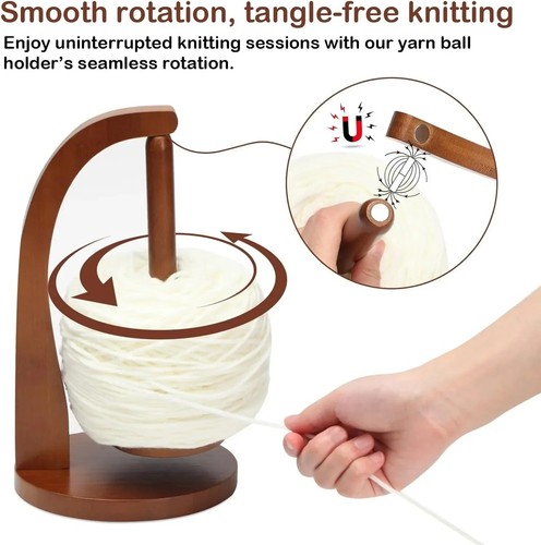 Magnetic wooden yarn holder - magnetic,