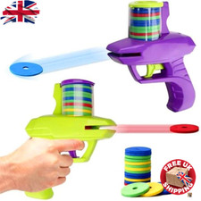 Foam Disc Launcher Zip Shot Saucer Shooter Toy Random Colour Kids Outdoor Fun