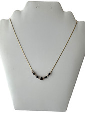 Sapphire and Diamond Necklace 9ct Gold Herringbone Sapphire and Diamond Necklace