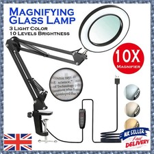 10X Magnifier Glass LED Desk