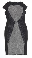 BHS Womens Black Grey Lace