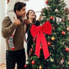 1-4Pcs Large Velvet Christmas Bows for Christmas Tree Wreath Garland Home Decor