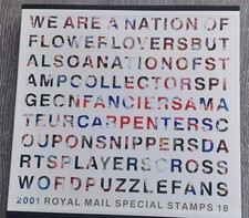 2001 ROYAL MAIL YEARBOOK No.18 COMPLETE WITH STAMPS FV £82.96 MNH