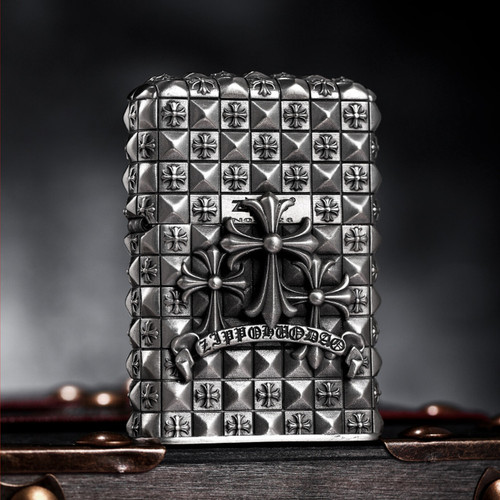 Zippo silver heavy armor cross - zippo,
