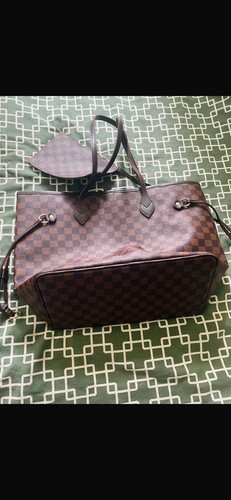 Brown checked canvas weekender - brown,