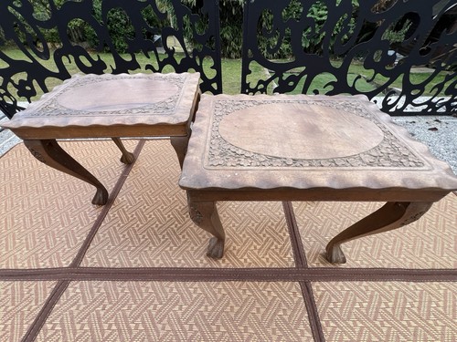 Pair anglo indian burr walnut - anglo,