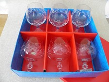 6 Vintage Crystal Cut Clear