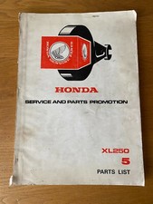 Honda XL250 Parts book list