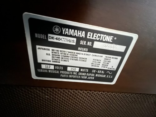 Vintage yamaha electone 40 - electone, dk-40