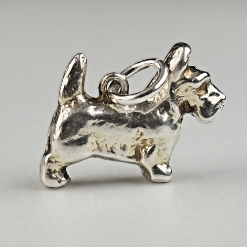 Sterling silver scottie dog - silver,