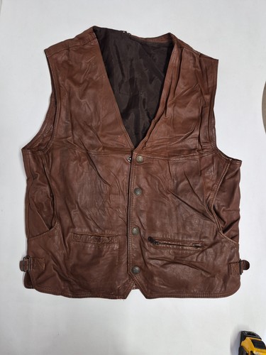 Vintage leather waistcoat - , 54"