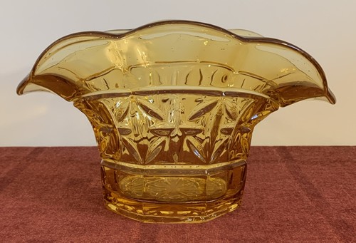 Large vintage amber glass posy - amber,