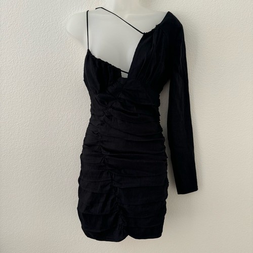 Zara black one shoulder - black,
