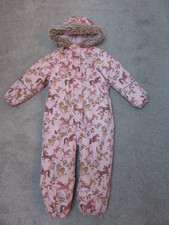 Next girls 4-5 years Unicorn fleece lined winter snowsuit