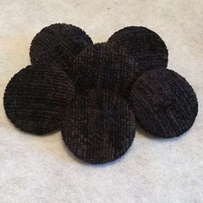 Black Chenille Fabric Buttons
