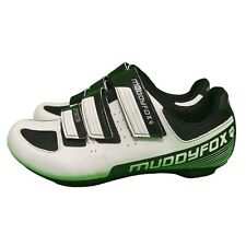 D742 MEN'S MUDDY FOX RBS 100 WHITE BLACK LEATHER RACING BIKE CYCLING SHOES UK 7