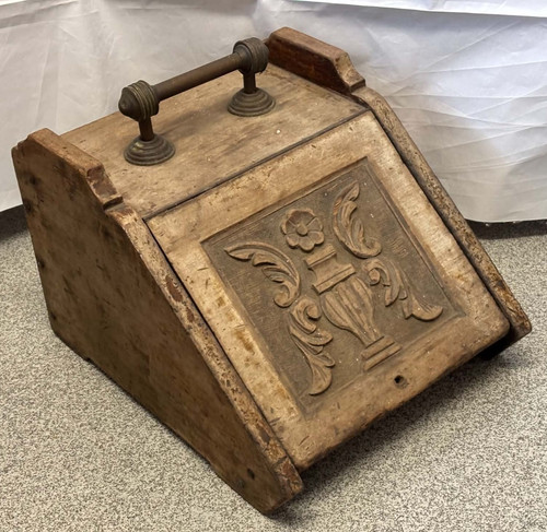 Vintage wooden coal - coal, scuttle