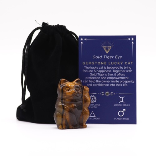 Gemstone lucky cat gold - cat,