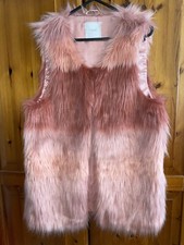 Next Girls Pink Furry Gilet