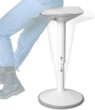  Ergonomic Desk Stool - Height Adjustable Wobble Stool (55–80 cm)  in White