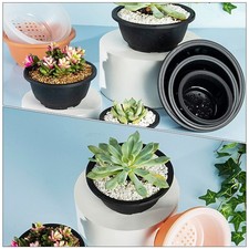 6 Pcs Shallow Plant Pot Pots Planters Plastic Flower Premium Material Flowerpot