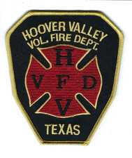 Hoover Valley (Burnet County) TX Texas Volunteer Fire Dept. patch - NEW!