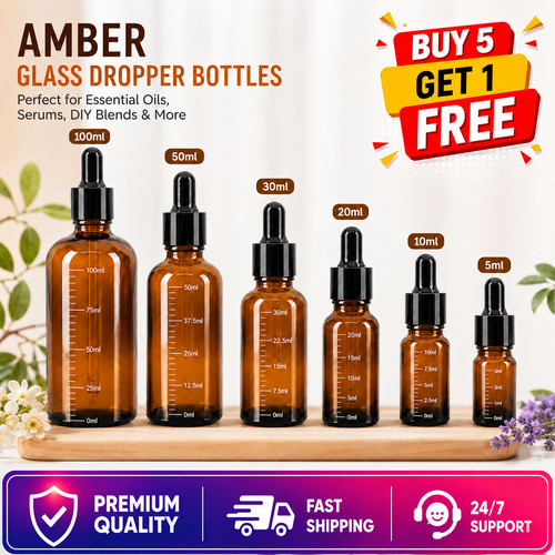 Amber glass dropper - glass,