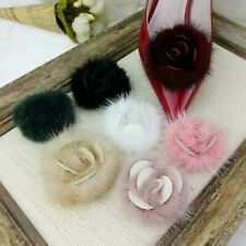1 Pair Mink Fur Pompom Shoe