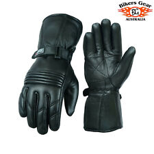 Australian Bikers Gear Thinsulate Lined Waterproof Motorcycle Leather Gloves