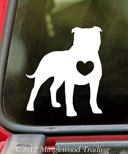 Pitbull heart vinyl decal - heart,