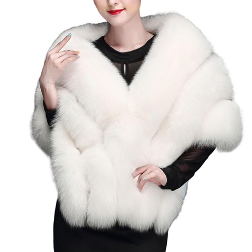 Women ladies faux fur shawl - ladies,