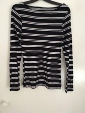 F&F Women's Striped Long Sleeved Top Size 10 Love Layering