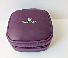 Swarovski Purple Jewellery Box Travel Holiday Rings Earrings Mirror Crystal Zip