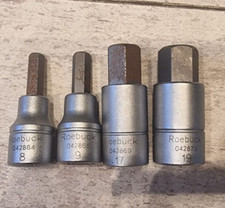 ROEBUCK   Hex 4 Socket set- SIZE 19mm,17mm,9mm,8mm