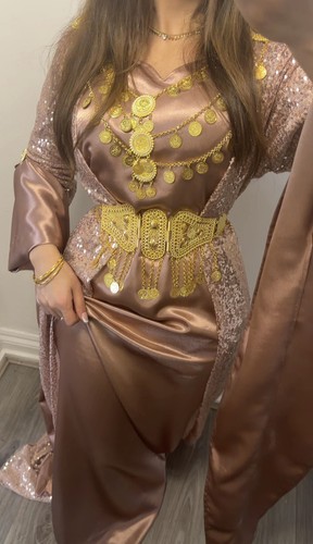 Kurdish dress rose - dress, gold/pink