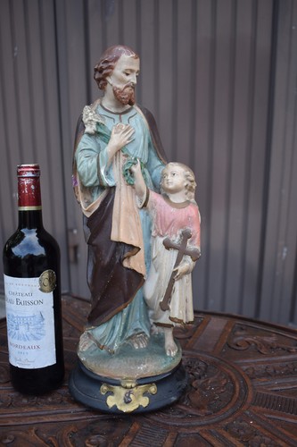 Antique french chalk saint - french,